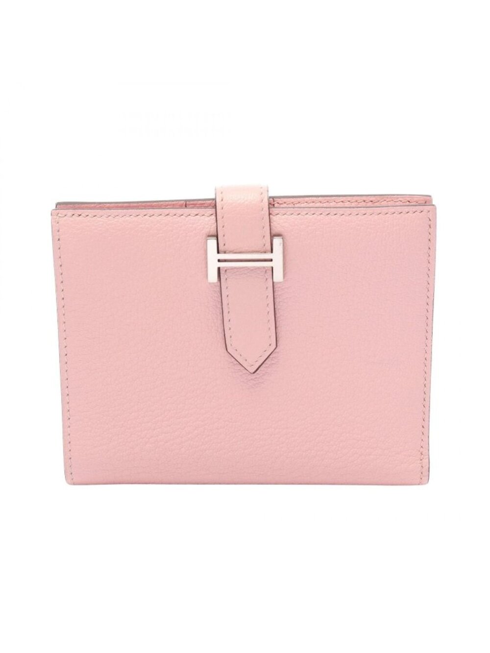 Hermes Bifold Wallet Bearn Compact Rose Sakura Leather